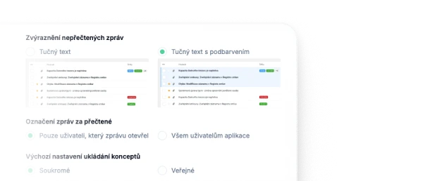 Ukázka rozhraní aplikace ONEPOST