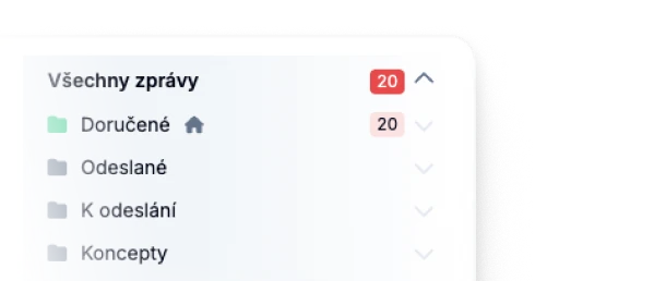 Složky datových zpráv v aplikaci ONEPOST